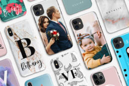 Variety of personalised hard phone cases.