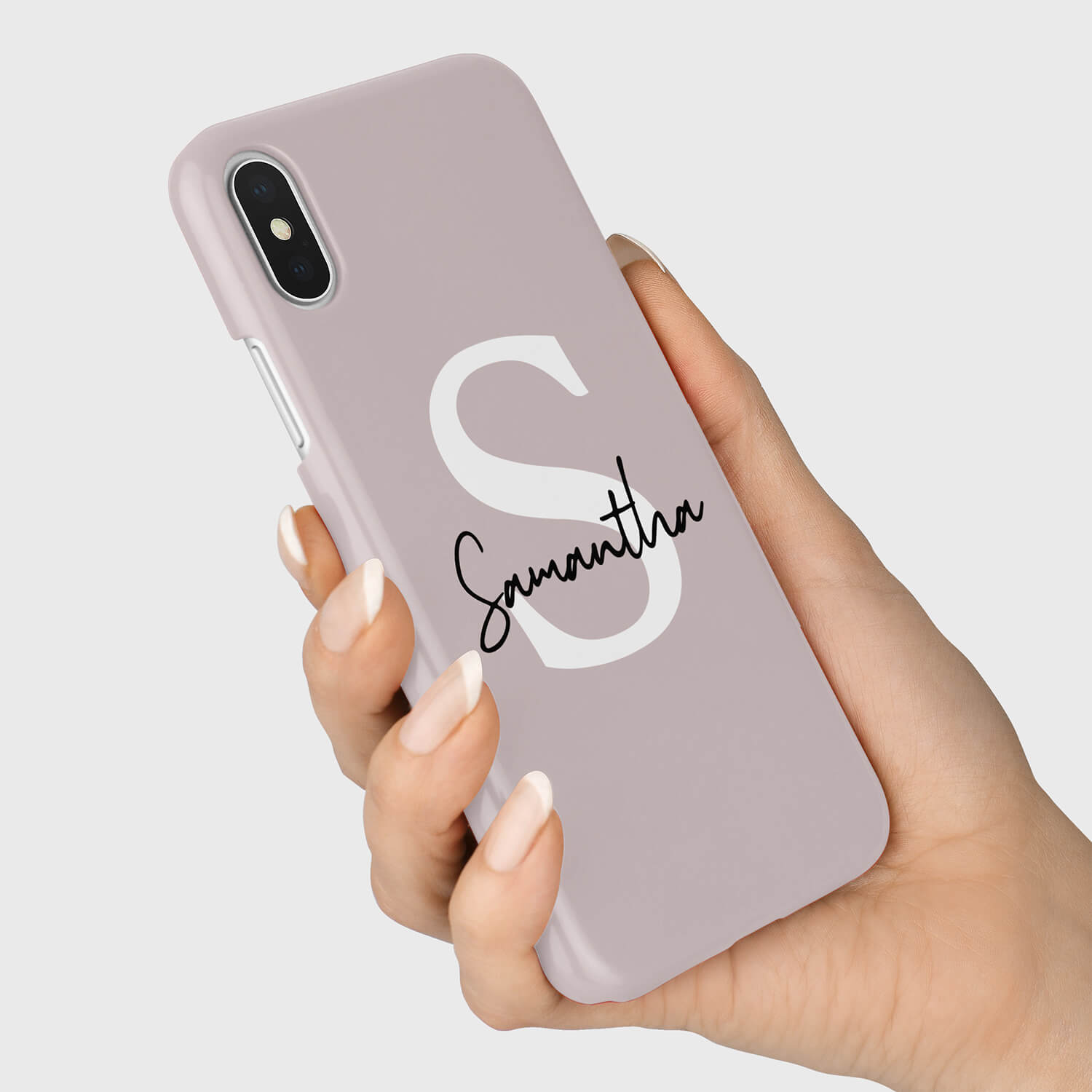rose pink monogram phone case