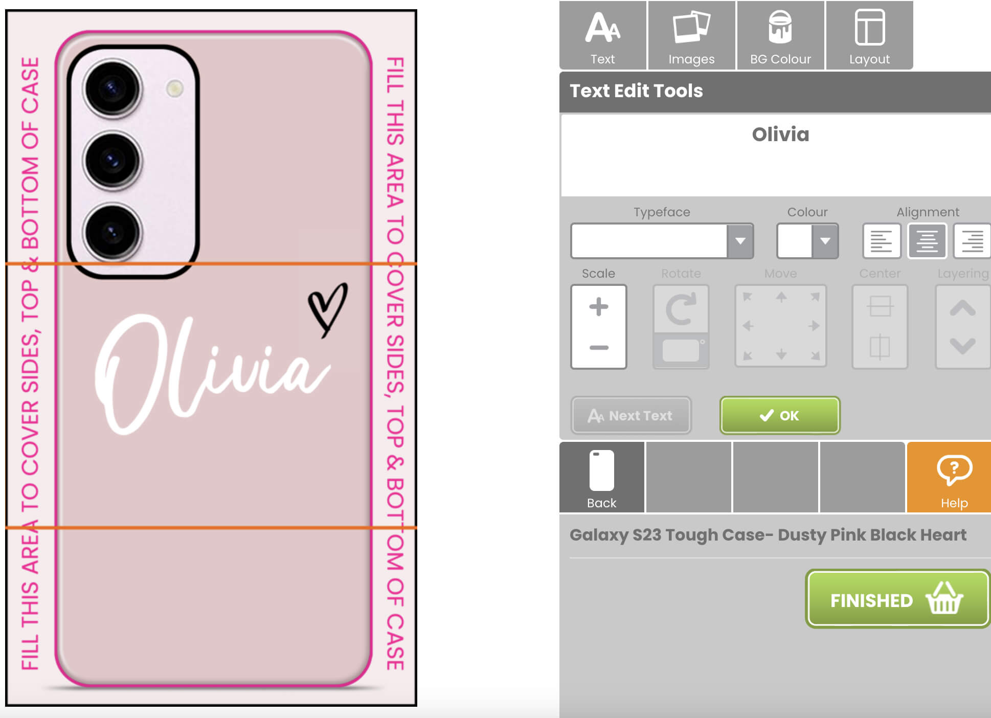 Galaxy S23 Personalised Case in Wrappz Designer Tool