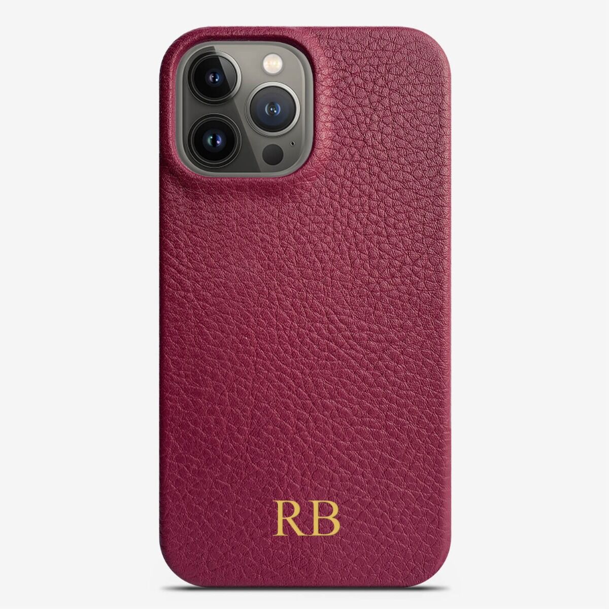 Personalised Phone 13 Pro Max Genuine Leather Monogram Case